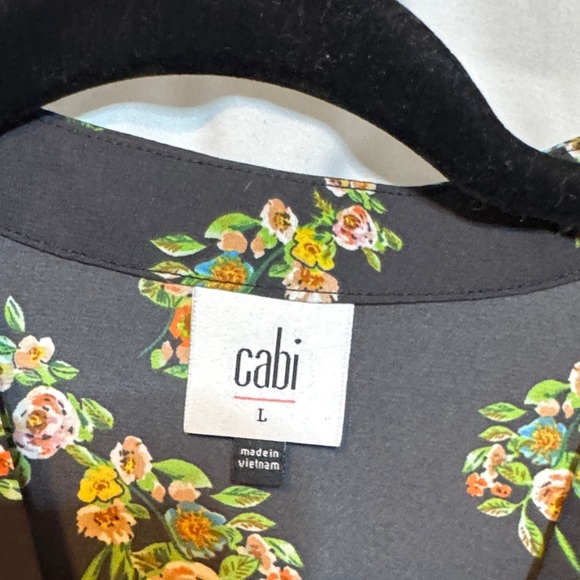 CAbi Black Floral Button-Up Blouse - Picture 2 of 6